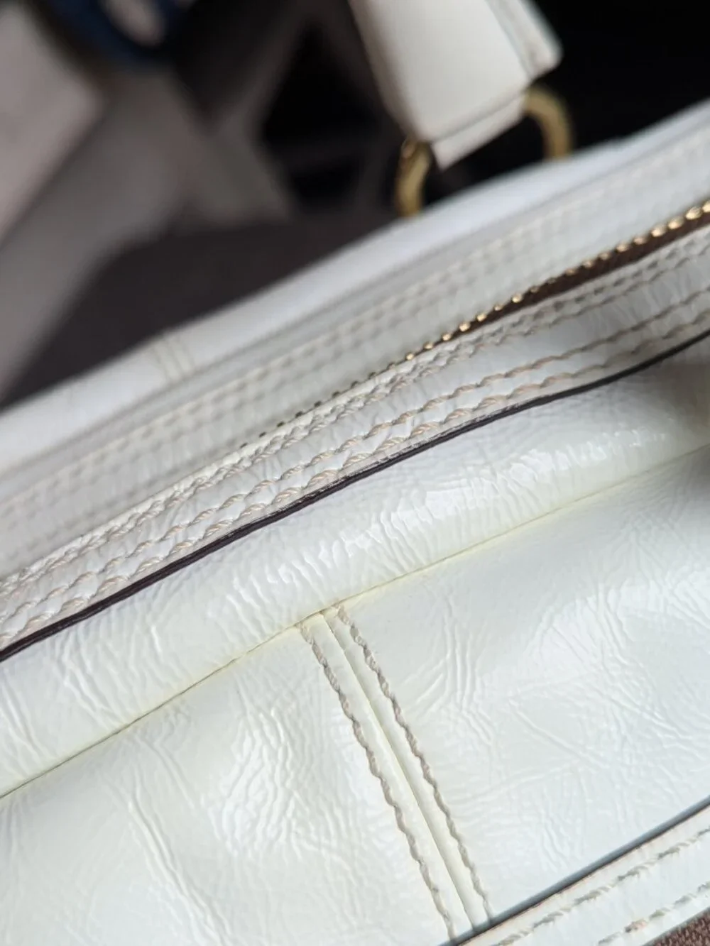 Coach F13051 Y2k Limited Edition Peyton Legacy Satchel White Patent Leather